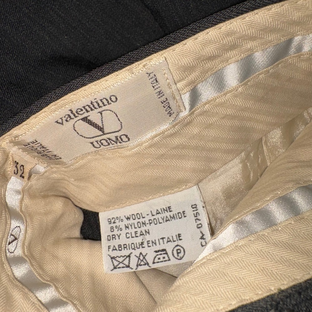 Valentino Uomo Charcoal Grey Wool Pleated Trousers Bergdorf Goodman Mens 32x28.5 - Picture 4 of 9
